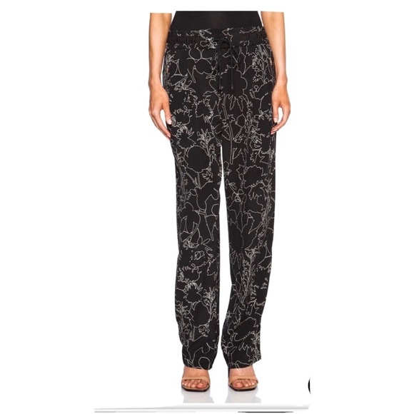rag & bone Pants - Rag & Bone Black Floral Women's Trousers